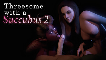 Et Kåt Par Får Besøk Av En Forførende Succubus For Litt 3d-Animert Action